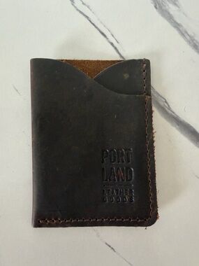 Portland Leather Goods Brown Leather Minimalist Card Wallet